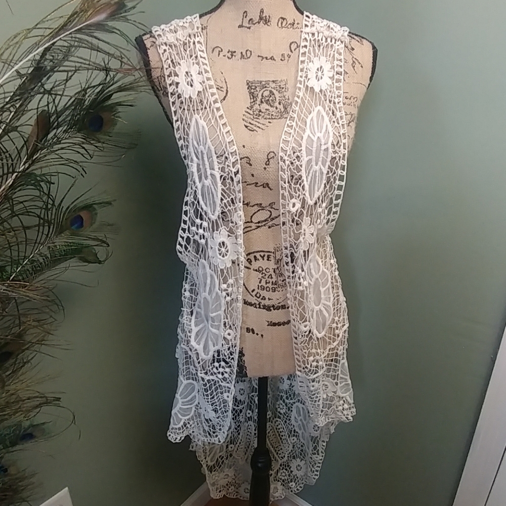 L.A.Hearts boho breezy crochet duster cardigan - Picture 1 of 8